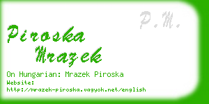 piroska mrazek business card
